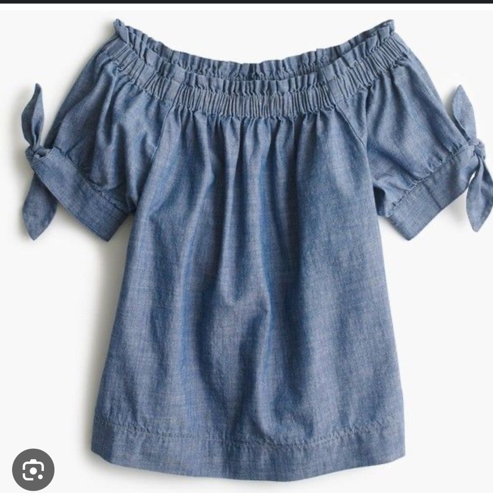 Women's Blue denim Off-Shoulder Top